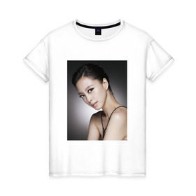 Женская футболка хлопок с принтом Song Hye-kyo в Тюмени, 100% хлопок | прямой крой, круглый вырез горловины, длина до линии бедер, слегка спущенное плечо | 