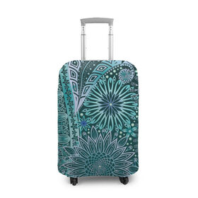Чехол для чемодана 3D с принтом Стихия страсти в Тюмени, 86% полиэфир, 14% спандекс | двустороннее нанесение принта, прорези для ручек и колес | винтаж | воздушный | индийские | кружева | новинки | узор | цветок | цветочный | этнические