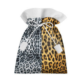 Подарочный 3D мешок с принтом Леопард/Снежный Барс в Тюмени, 100% полиэстер | Размер: 29*39 см | Тематика изображения на принте: textures | барс | животное | леопард | пятна | снежный | текстура | чёрное с белым