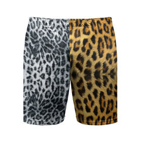 Мужские шорты спортивные с принтом Леопард/Снежный Барс в Тюмени,  |  | textures | барс | животное | леопард | пятна | снежный | текстура | чёрное с белым