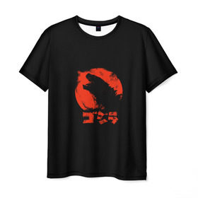 Мужская футболка 3D с принтом Godzilla в Тюмени, 100% полиэфир | прямой крой, круглый вырез горловины, длина до линии бедер | Тематика изображения на принте: cinema | film | godzilla | monster | годзила | годзилла | кино | монстр | фильм