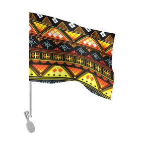 Флаг для автомобиля с принтом Element ethnic в Тюмени, 100% полиэстер | Размер: 30*21 см | орнамент | полосы | этно