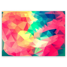 Поздравительная открытка с принтом Frenza в Тюмени, 100% бумага | плотность бумаги 280 г/м2, матовая, на обратной стороне линовка и место для марки
 | геометрия | полигоны | разноцветный яркий