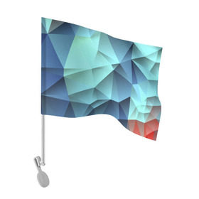 Флаг для автомобиля с принтом Polygon blue в Тюмени, 100% полиэстер | Размер: 30*21 см | полигон | текстура