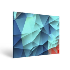Холст прямоугольный с принтом Polygon blue в Тюмени, 100% ПВХ |  | Тематика изображения на принте: полигон | текстура