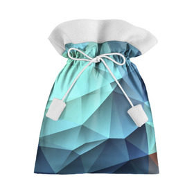 Подарочный 3D мешок с принтом Polygon blue в Тюмени, 100% полиэстер | Размер: 29*39 см | полигон | текстура