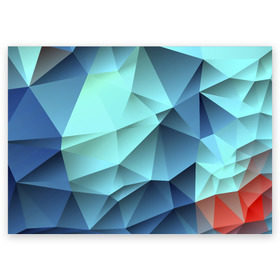 Поздравительная открытка с принтом Polygon blue в Тюмени, 100% бумага | плотность бумаги 280 г/м2, матовая, на обратной стороне линовка и место для марки
 | Тематика изображения на принте: полигон | текстура