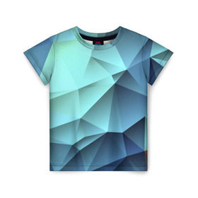 Детская футболка 3D с принтом Polygon blue в Тюмени, 100% гипоаллергенный полиэфир | прямой крой, круглый вырез горловины, длина до линии бедер, чуть спущенное плечо, ткань немного тянется | полигон | текстура