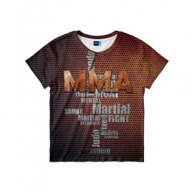 Детская футболка 3D с принтом MMA в Тюмени, 100% гипоаллергенный полиэфир | прямой крой, круглый вырез горловины, длина до линии бедер, чуть спущенное плечо, ткань немного тянется | judo | mixed | mma | sambo | wrestling