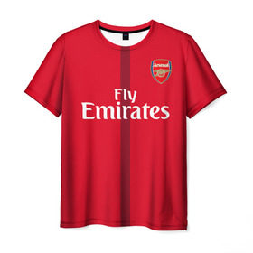 Мужская футболка 3D с принтом Арсенал (форма) в Тюмени, 100% полиэфир | прямой крой, круглый вырез горловины, длина до линии бедер | Тематика изображения на принте: arsenal | арсенал | футбол