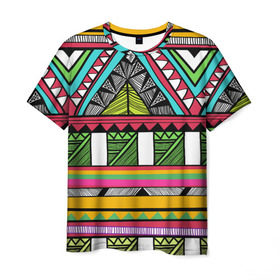 Мужская футболка 3D с принтом Зимбабве в Тюмени, 100% полиэфир | прямой крой, круглый вырез горловины, длина до линии бедер | африка | орнамент | этнический | этно