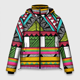 Мужская зимняя куртка 3D с принтом Зимбабве в Тюмени, верх — 100% полиэстер; подкладка — 100% полиэстер; утеплитель — 100% полиэстер | длина ниже бедра, свободный силуэт Оверсайз. Есть воротник-стойка, отстегивающийся капюшон и ветрозащитная планка. 

Боковые карманы с листочкой на кнопках и внутренний карман на молнии. | Тематика изображения на принте: африка | орнамент | этнический | этно