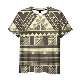 Мужская футболка 3D с принтом Камерун в Тюмени, 100% полиэфир | прямой крой, круглый вырез горловины, длина до линии бедер | орнамент | этнический | этно