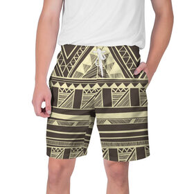 Мужские шорты 3D с принтом Камерун в Тюмени,  полиэстер 100% | прямой крой, два кармана без застежек по бокам. Мягкая трикотажная резинка на поясе, внутри которой широкие завязки. Длина чуть выше колен | орнамент | этнический | этно