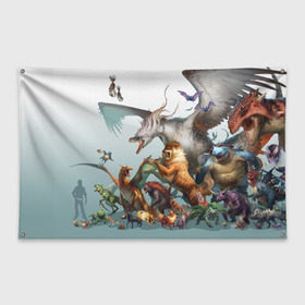 Флаг-баннер с принтом Покемоны в Тюмени, 100% полиэстер | размер 67 х 109 см, плотность ткани — 95 г/м2; по краям флага есть четыре люверса для крепления | pokeball | pokemon | покебол | покемон | покемоны
