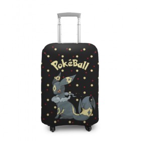Чехол для чемодана 3D с принтом Pokeball в Тюмени, 86% полиэфир, 14% спандекс | двустороннее нанесение принта, прорези для ручек и колес | 