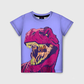 Детская футболка 3D с принтом rex в Тюмени, 100% гипоаллергенный полиэфир | прямой крой, круглый вырез горловины, длина до линии бедер, чуть спущенное плечо, ткань немного тянется | dinosaur | t rex | динозавр | рекс | тирекс