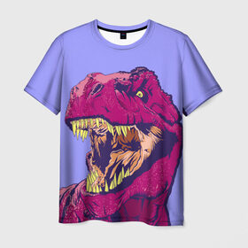 Мужская футболка 3D с принтом rex в Тюмени, 100% полиэфир | прямой крой, круглый вырез горловины, длина до линии бедер | dinosaur | t rex | динозавр | рекс | тирекс