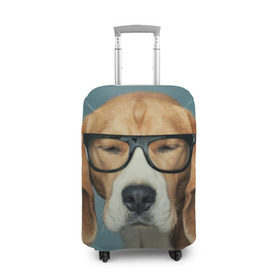Чехол для чемодана 3D с принтом Бигль в Тюмени, 86% полиэфир, 14% спандекс | двустороннее нанесение принта, прорези для ручек и колес | бигль | гончая | дворняжка | охотничья | песик | песики | собака | собаки