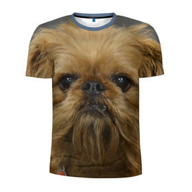 Мужская футболка 3D спортивная с принтом Брюссельский гриффон в Тюмени, 100% полиэстер с улучшенными характеристиками | приталенный силуэт, круглая горловина, широкие плечи, сужается к линии бедра | брюссельский | грифон | гриффон | гриффоны | дворняжка | дворняжки | песик | песики | собака | собаки