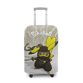 Чехол для чемодана 3D с принтом Pikachu в Тюмени, 86% полиэфир, 14% спандекс | двустороннее нанесение принта, прорези для ручек и колес | pikachu | pokeball | pokemon | пикачу | покеболл | покемон