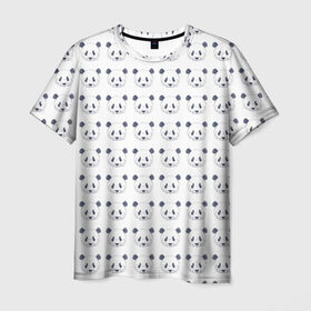 Мужская футболка 3D с принтом Панда Хипстер в Тюмени, 100% полиэфир | прямой крой, круглый вырез горловины, длина до линии бедер | животные | панда | приколы | хипстер