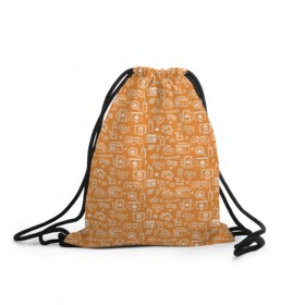 Рюкзак-мешок 3D с принтом Жизнь на Ямайке в Тюмени, 100% полиэстер | плотность ткани — 200 г/м2, размер — 35 х 45 см; лямки — толстые шнурки, застежка на шнуровке, без карманов и подкладки | оранжевый | паттерн
