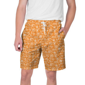 Мужские шорты 3D с принтом Жизнь на Ямайке в Тюмени,  полиэстер 100% | прямой крой, два кармана без застежек по бокам. Мягкая трикотажная резинка на поясе, внутри которой широкие завязки. Длина чуть выше колен | оранжевый | паттерн