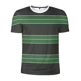 Мужская футболка 3D спортивная с принтом Одежда Курта Кобейна в Тюмени, 100% полиэстер с улучшенными характеристиками | приталенный силуэт, круглая горловина, широкие плечи, сужается к линии бедра | Тематика изображения на принте: в полоску | зеленая | курт кобейн | полосатая | полоски