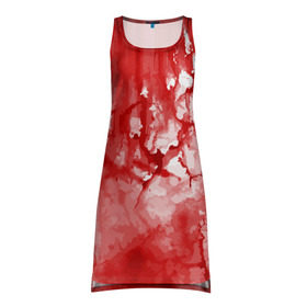 Платье-майка 3D с принтом Кровь в Тюмени, 100% полиэстер | полуприлегающий силуэт, широкие бретели, круглый вырез горловины, удлиненный подол сзади. | брызги | капли | кровь | ужас | хэллоуин