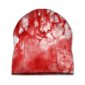Шапка 3D с принтом Кровь в Тюмени, 100% полиэстер | универсальный размер, печать по всей поверхности изделия | брызги | капли | кровь | ужас | хэллоуин