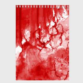 Скетчбук с принтом Кровь в Тюмени, 100% бумага
 | 48 листов, плотность листов — 100 г/м2, плотность картонной обложки — 250 г/м2. Листы скреплены сверху удобной пружинной спиралью | брызги | капли | кровь | ужас | хэллоуин