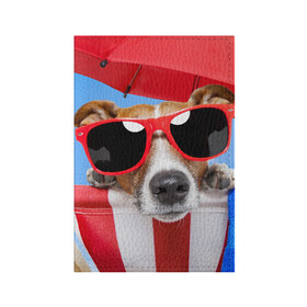 Обложка для паспорта матовая кожа с принтом Джек Рассел в Тюмени, натуральная матовая кожа | размер 19,3 х 13,7 см; прозрачные пластиковые крепления | Тематика изображения на принте: джек рассел | песик | песики | собака | собаки | терьер