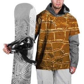 Накидка на куртку 3D с принтом Золотой Крокодил в Тюмени, 100% полиэстер |  | gold | texture | глянец | золото | кожа | крокодил | текстура