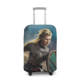 Чехол для чемодана 3D с принтом Воинственная Лагерта в Тюмени, 86% полиэфир, 14% спандекс | двустороннее нанесение принта, прорези для ручек и колес | викинги