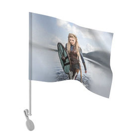 Флаг для автомобиля с принтом Лагерта в Тюмени, 100% полиэстер | Размер: 30*21 см | викинги
