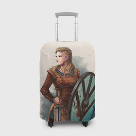 Чехол для чемодана 3D с принтом Лагерта в Тюмени, 86% полиэфир, 14% спандекс | двустороннее нанесение принта, прорези для ручек и колес | викинги