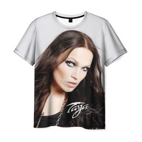 Мужская футболка 3D с принтом Tarja Turunen Nightwish в Тюмени, 100% полиэфир | прямой крой, круглый вырез горловины, длина до линии бедер | Тематика изображения на принте: nightwish | металл | музыка | рок | тарья турунен