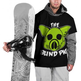 Накидка на куртку 3D с принтом Blind Pig в Тюмени, 100% полиэстер |  | Тематика изображения на принте: ад | зеленый | свинья | череп
