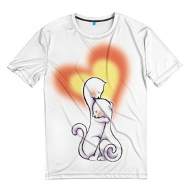 Мужская футболка 3D с принтом Верность любви в Тюмени, 100% полиэфир | прямой крой, круглый вырез горловины, длина до линии бедер | арт | краска | лето | лучи | любовь | рисунки | свет | цветы