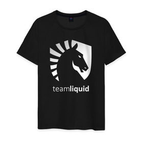 Мужская футболка хлопок с принтом cs:go - Liquid team style в Тюмени, 100% хлопок | прямой крой, круглый вырез горловины, длина до линии бедер, слегка спущенное плечо. | cs | csgo | liquid | го | кс | ликвид
