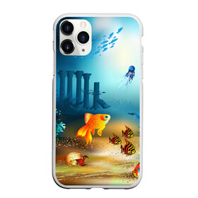 Чехол для iPhone 11 Pro матовый с принтом Золотая рыбка в Тюмени, Силикон |  | вода | водоросли | море | подводный мир | природа | рыба | рыбка | туризм