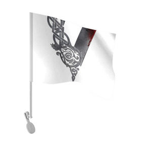 Флаг для автомобиля с принтом Викинги в Тюмени, 100% полиэстер | Размер: 30*21 см | viking | vikings | вальхалла | викинги
