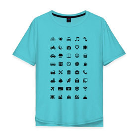 Мужская футболка хлопок Oversize с принтом Iconspeak в Тюмени, 100% хлопок | свободный крой, круглый ворот, “спинка” длиннее передней части | Тематика изображения на принте: знаки | символы | турист