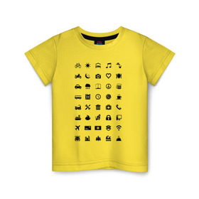 Детская футболка хлопок с принтом Iconspeak в Тюмени, 100% хлопок | круглый вырез горловины, полуприлегающий силуэт, длина до линии бедер | Тематика изображения на принте: знаки | символы | турист