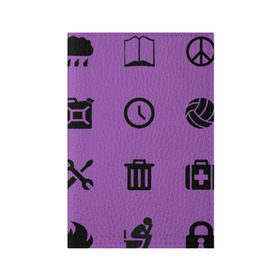 Обложка для паспорта матовая кожа с принтом Iconspeak в Тюмени, натуральная матовая кожа | размер 19,3 х 13,7 см; прозрачные пластиковые крепления | Тематика изображения на принте: знаки | символы | турист
