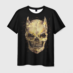 Мужская футболка 3D с принтом Череп в Тюмени, 100% полиэфир | прямой крой, круглый вырез горловины, длина до линии бедер | дьявол | киногерой | монстр | череп