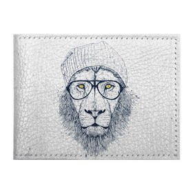 Обложка для студенческого билета с принтом Cool Lion в Тюмени, натуральная кожа | Размер: 11*8 см; Печать на всей внешней стороне | красивый | крутой | лев | львица | очки | рисунок | узор