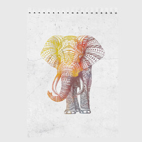 Скетчбук с принтом Solar Elephant в Тюмени, 100% бумага
 | 48 листов, плотность листов — 100 г/м2, плотность картонной обложки — 250 г/м2. Листы скреплены сверху удобной пружинной спиралью | красивый | крутой | рисунок | слон | узор
