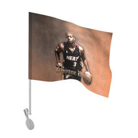 Флаг для автомобиля с принтом Баскетболист Dwyane Wade в Тюмени, 100% полиэстер | Размер: 30*21 см | chicago bulls | баскетбол | буллз | дуэйн уэйд | нба | чикаго